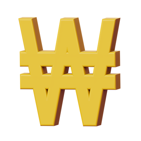Won Sign  3D Icon