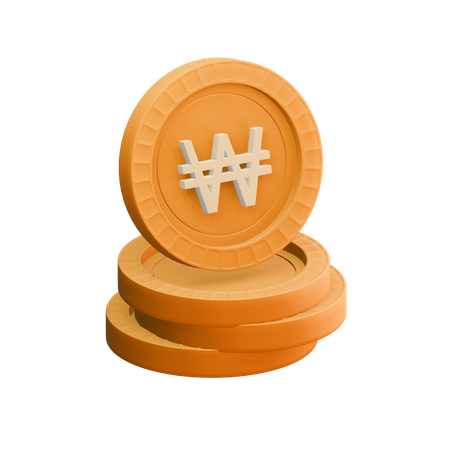 Won sul-coreano  3D Icon