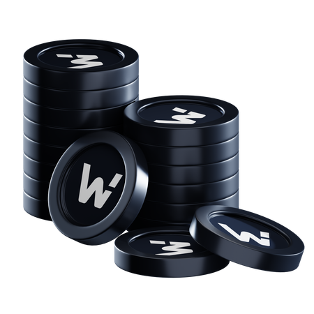 Woo Coin Stacks  3D Icon