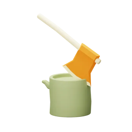 Wood Axe  3D Icon