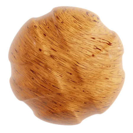 Wood Ball Abstract Shape  3D Icon