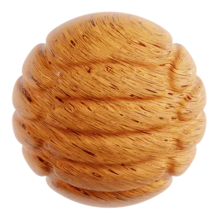 Wood Ball Abstract Shape  3D Icon