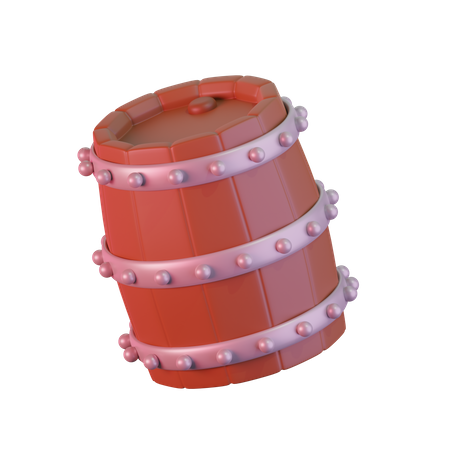 Wood Barrel  3D Icon