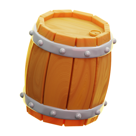 Wood Barrel  3D Icon