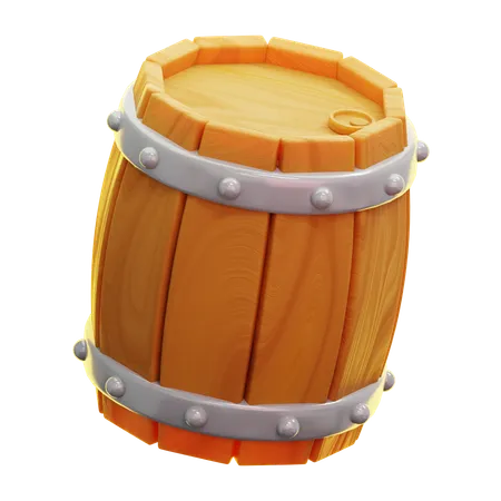 Wood Barrel  3D Icon