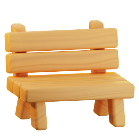 Wood Bench  3D Icon