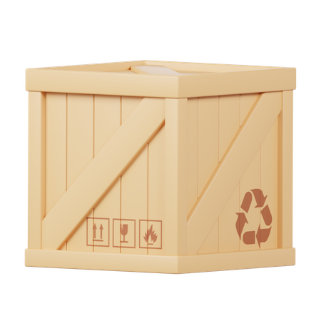 Wood Box  3D Icon