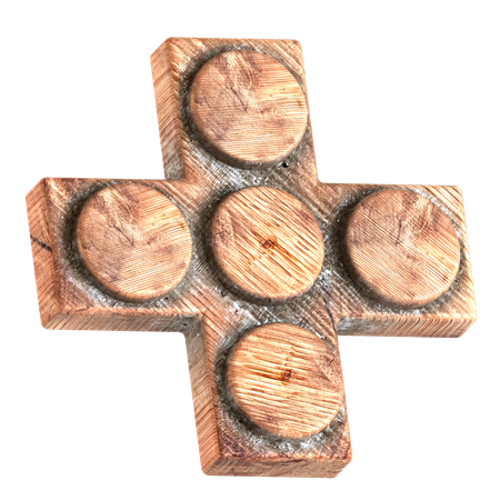 나무 블록 벽돌 모양  3D Icon