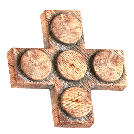 나무 블록 벽돌 모양  3D Icon