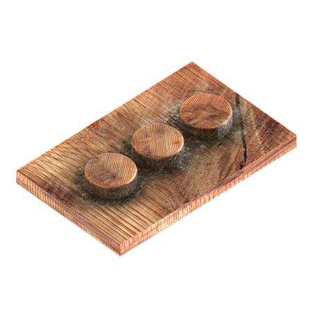 나무 블록 벽돌 모양  3D Icon
