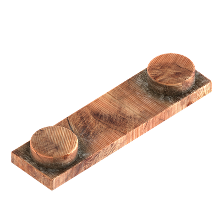 나무 블록 벽돌 모양  3D Icon