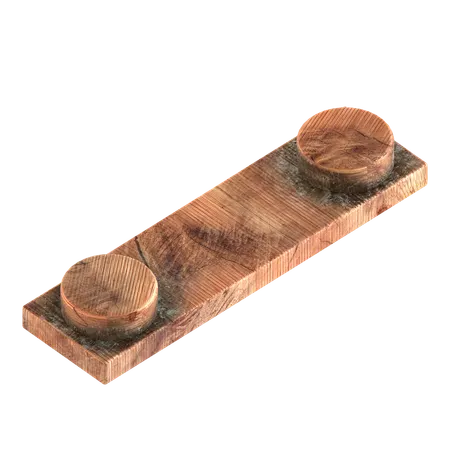 나무 블록 벽돌 모양  3D Icon