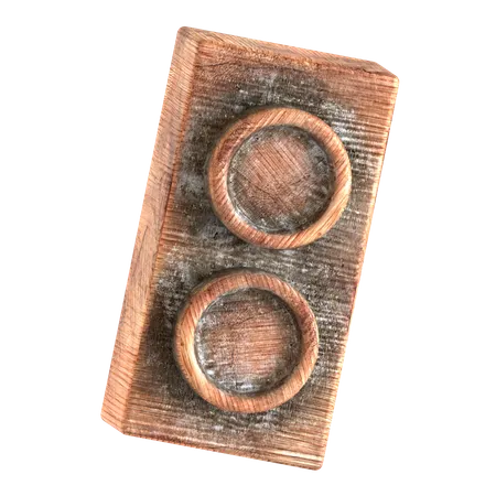 나무 블록 벽돌 모양  3D Icon