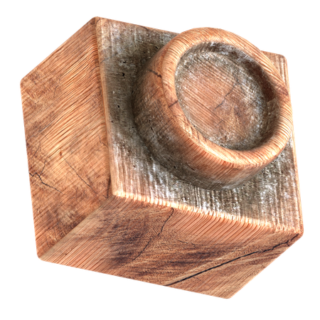 나무 블록 벽돌 모양  3D Icon