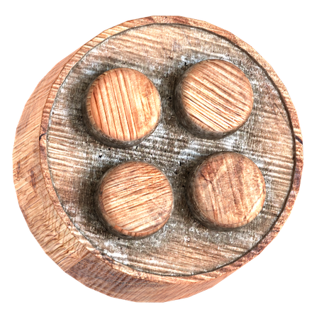 나무 블록 벽돌 모양  3D Icon