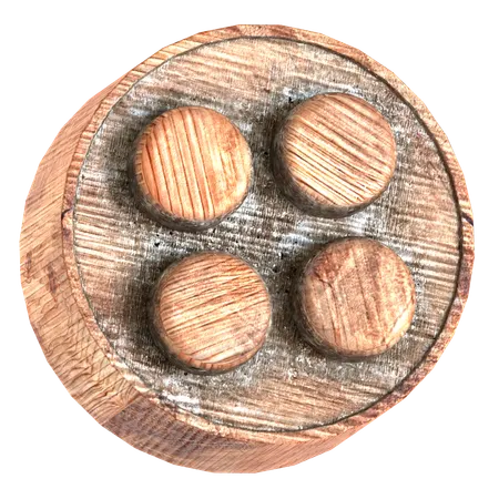 나무 블록 벽돌 모양  3D Icon
