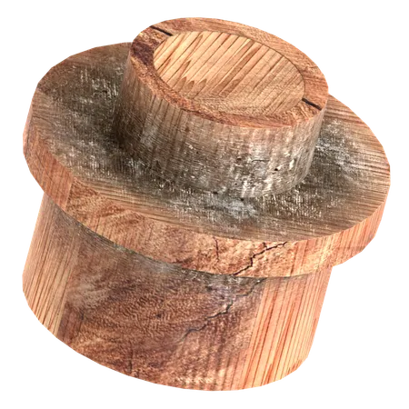 나무 블록 벽돌 모양  3D Icon