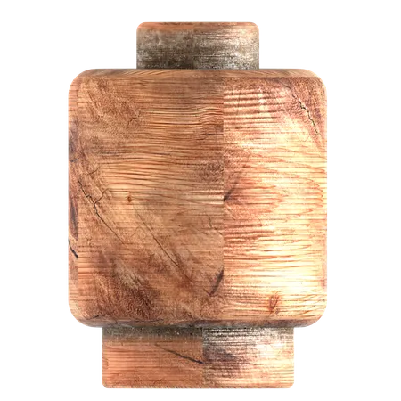 나무 블록 벽돌 모양  3D Icon