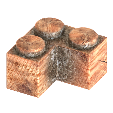 나무 블록 벽돌 모양  3D Icon