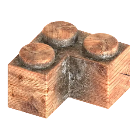 나무 블록 벽돌 모양  3D Icon