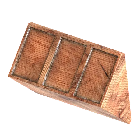 나무 블록 벽돌 모양  3D Icon