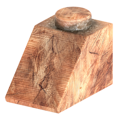 나무 블록 벽돌 모양  3D Icon