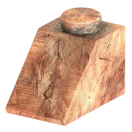 나무 블록 벽돌 모양  3D Icon