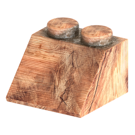 나무 블록 벽돌 모양  3D Icon