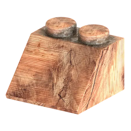 나무 블록 벽돌 모양  3D Icon