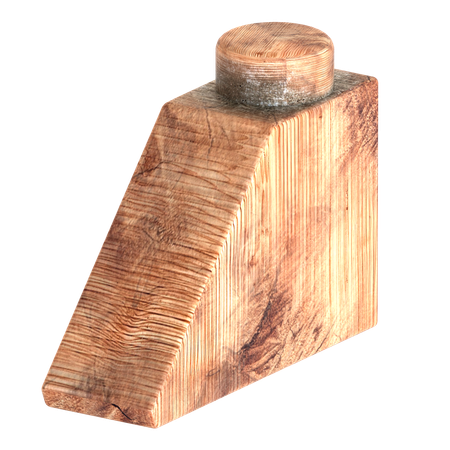 나무 블록 벽돌 모양  3D Icon