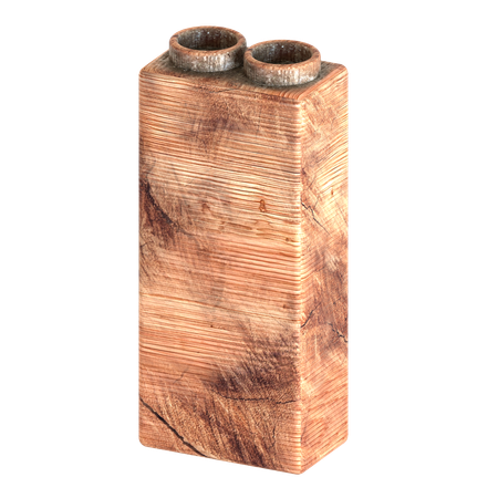 나무 블록 벽돌 모양  3D Icon