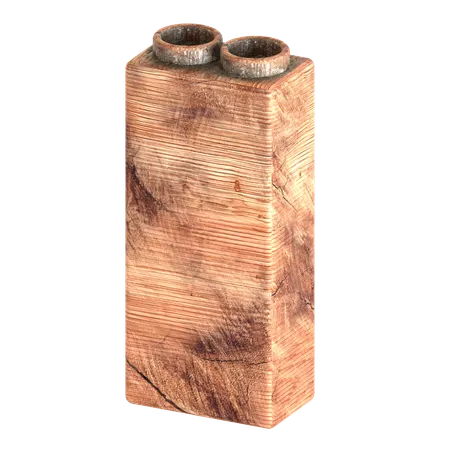 나무 블록 벽돌 모양  3D Icon