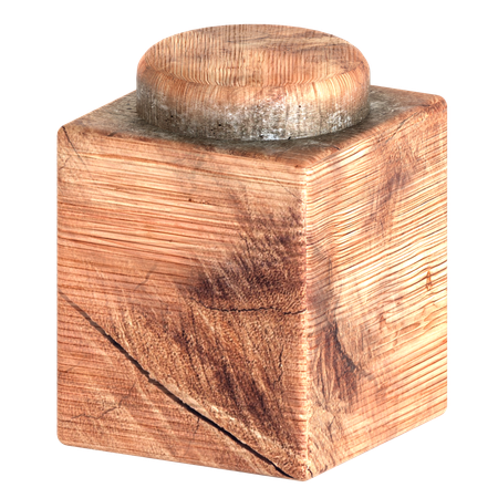 나무 블록 벽돌 모양  3D Icon