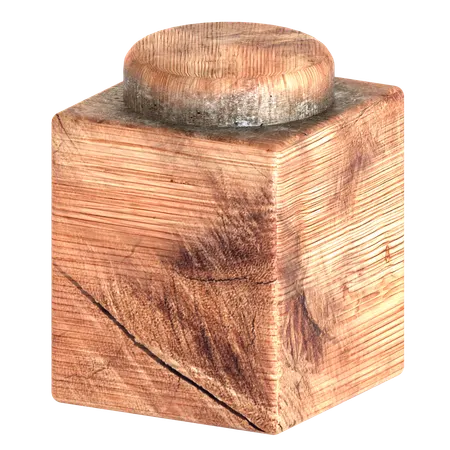 나무 블록 벽돌 모양  3D Icon