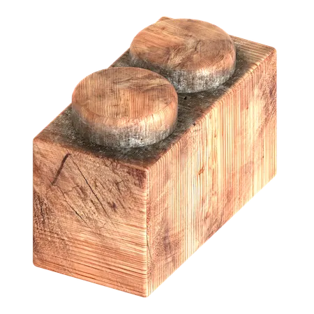 나무 블록 벽돌 모양  3D Icon