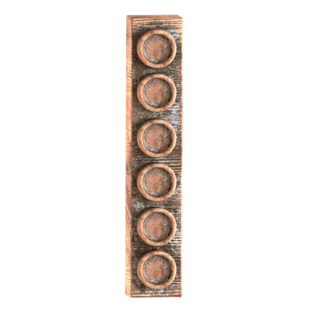 나무 블록 벽돌 모양  3D Icon