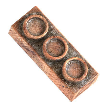 Wood Building Blocks Brick Shape  3D Icon