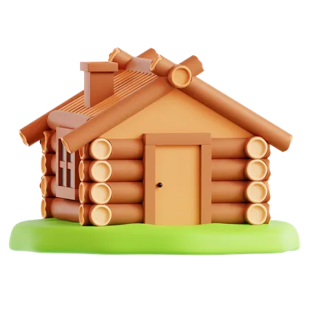 Wood Cabin  3D Icon