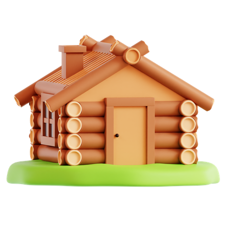 Wood Cabin  3D Icon