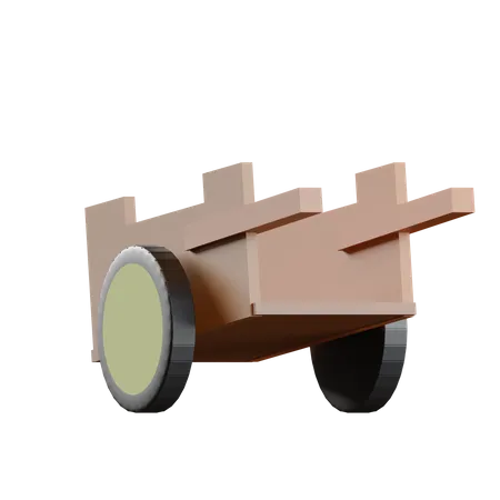 Wood Cart  3D Icon