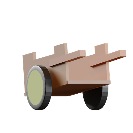 Wood Cart  3D Icon