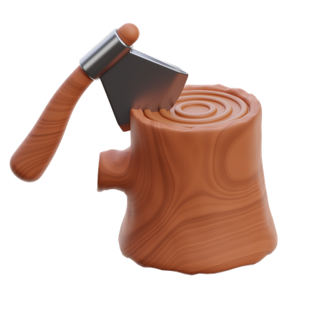 Wood Chopping  3D Icon