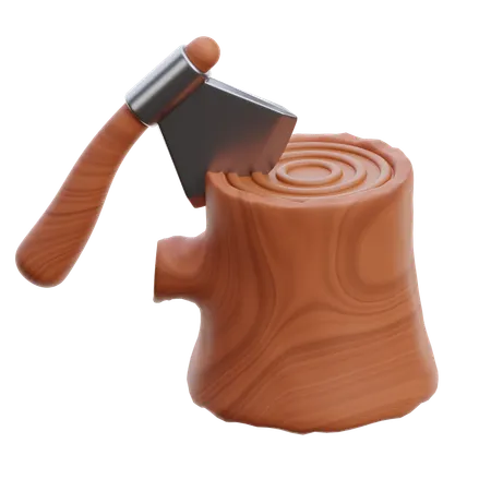 Wood Chopping  3D Icon
