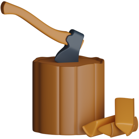 Wood Chopping  3D Icon
