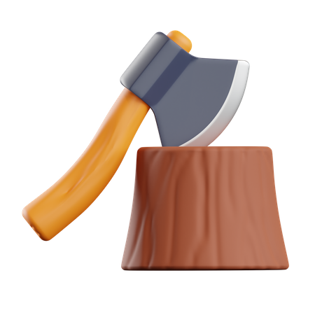 Wood Chopping  3D Icon