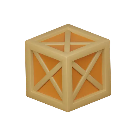 Wood Crate 3 D Icon 3D Icon