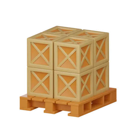 Wood Crate Package 3 D Icon 3D Icon