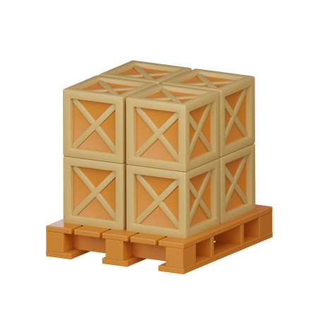 Wood crate package  3D Icon