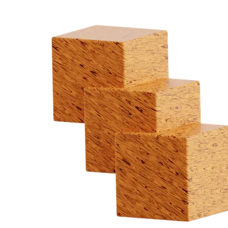 Wood Cube Abstract Shape  3D Icon