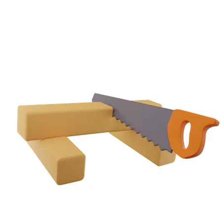 Wood Cutting  3D Icon